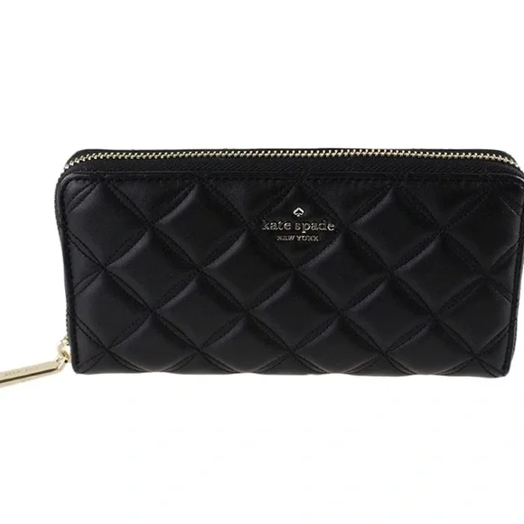 Kate Spade York Natalie large continental black & gold wallet. - Picture 1 of 5